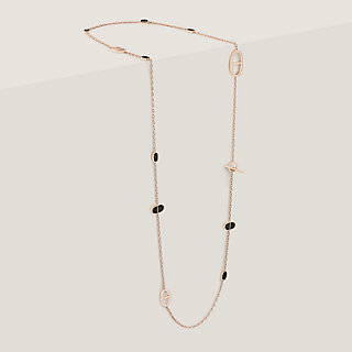 Chaine d'ancre Verso long necklace, small model - Rose gold